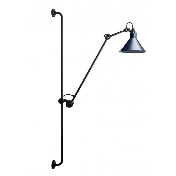 Lampe Gras N214 Væglampe i Mat Sort & Mat Blå
