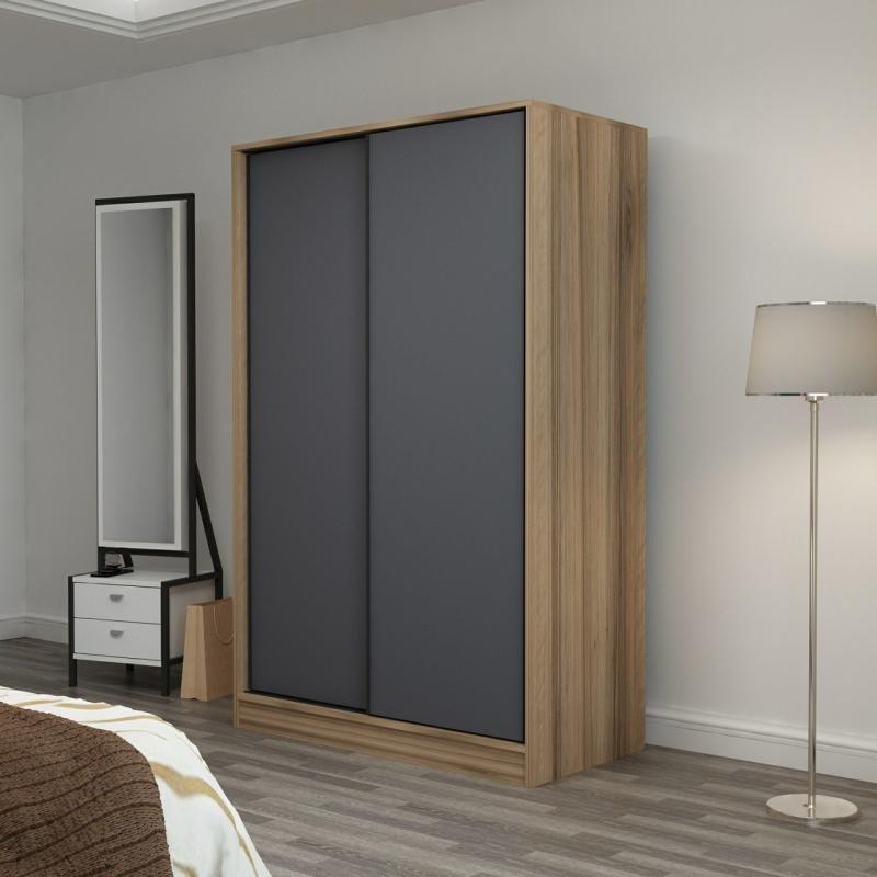 Funzi Living 2316 Garderobeskab med Skydelåger - Antracitgrå