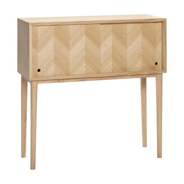 Hübsch Herringbone Konsolbord med Skydedøre - Natur