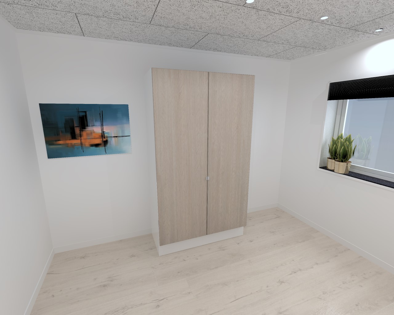 Kitchn Garderobeskab i Træ med Låger - 120 cm Grå