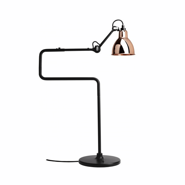 Lampe Gras N317 Bordlampe i Mat Sort og Kobber