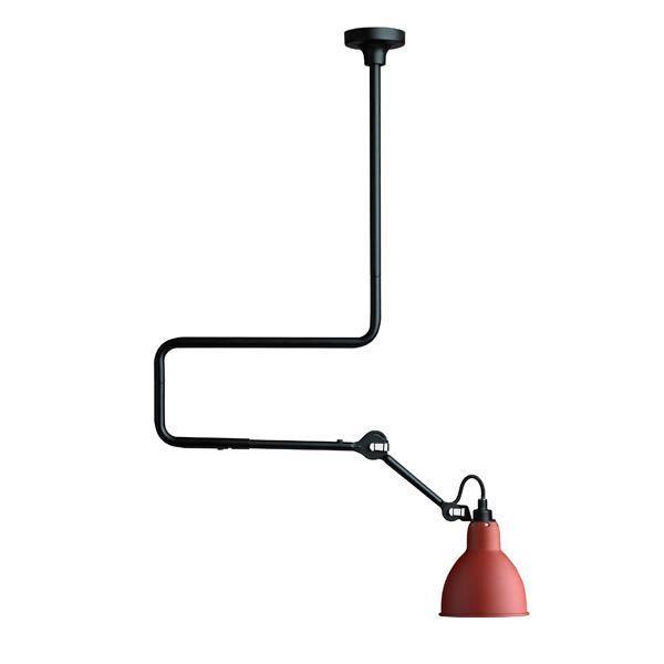 Lampe Gras N312 Loftlampe i Mat Sort og Rød - Klassisk Design