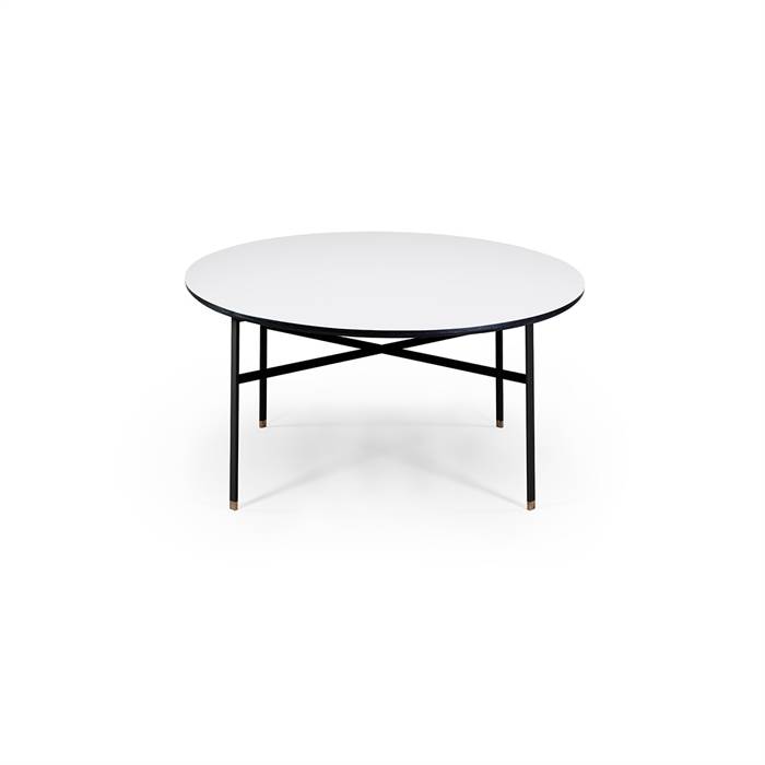 Skovby SM243 Sofabord med Hvid Laminat og Sort Kant