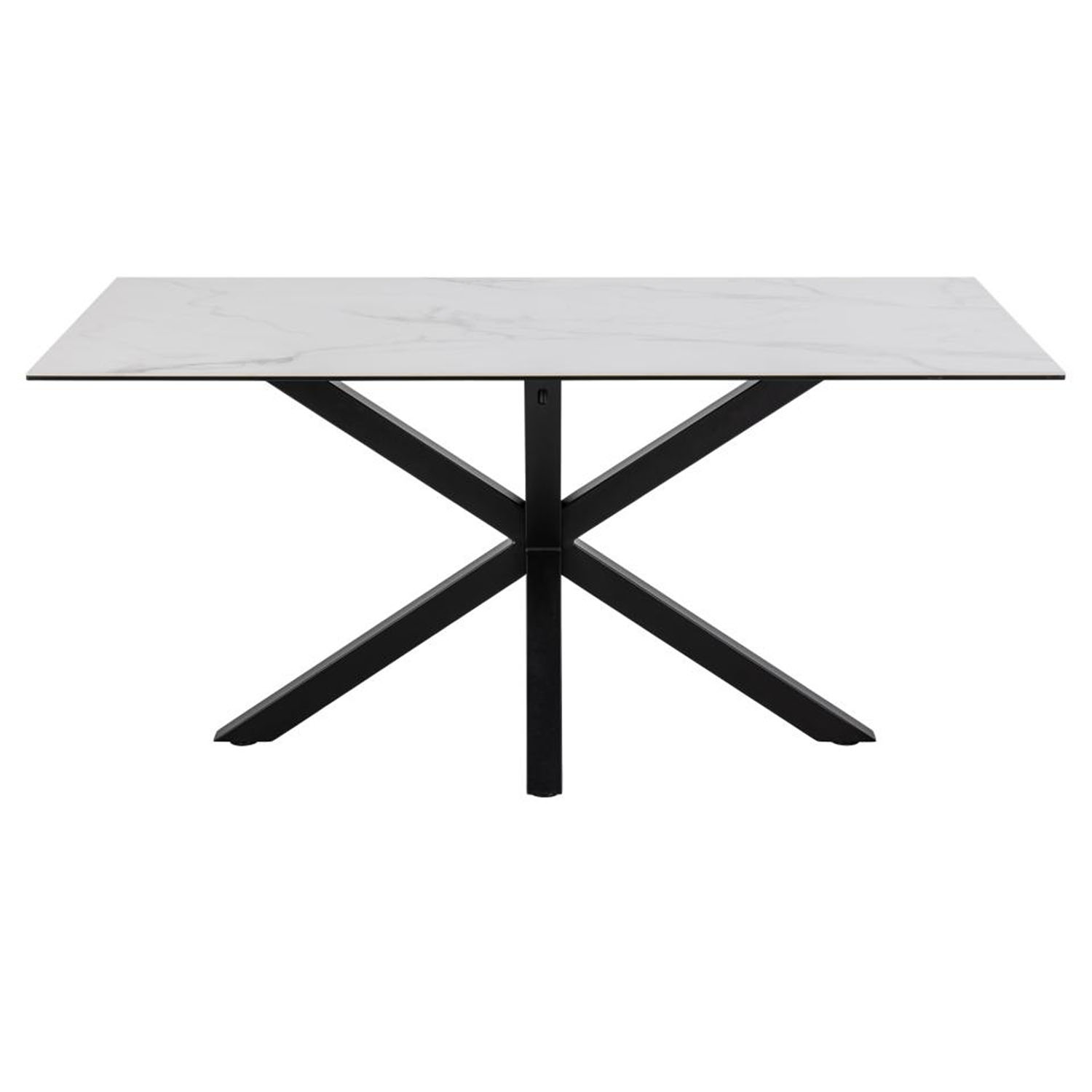 Act Nordic Heaven Spisebord  Hvid Glas Keramik   Sort Metal  160x90