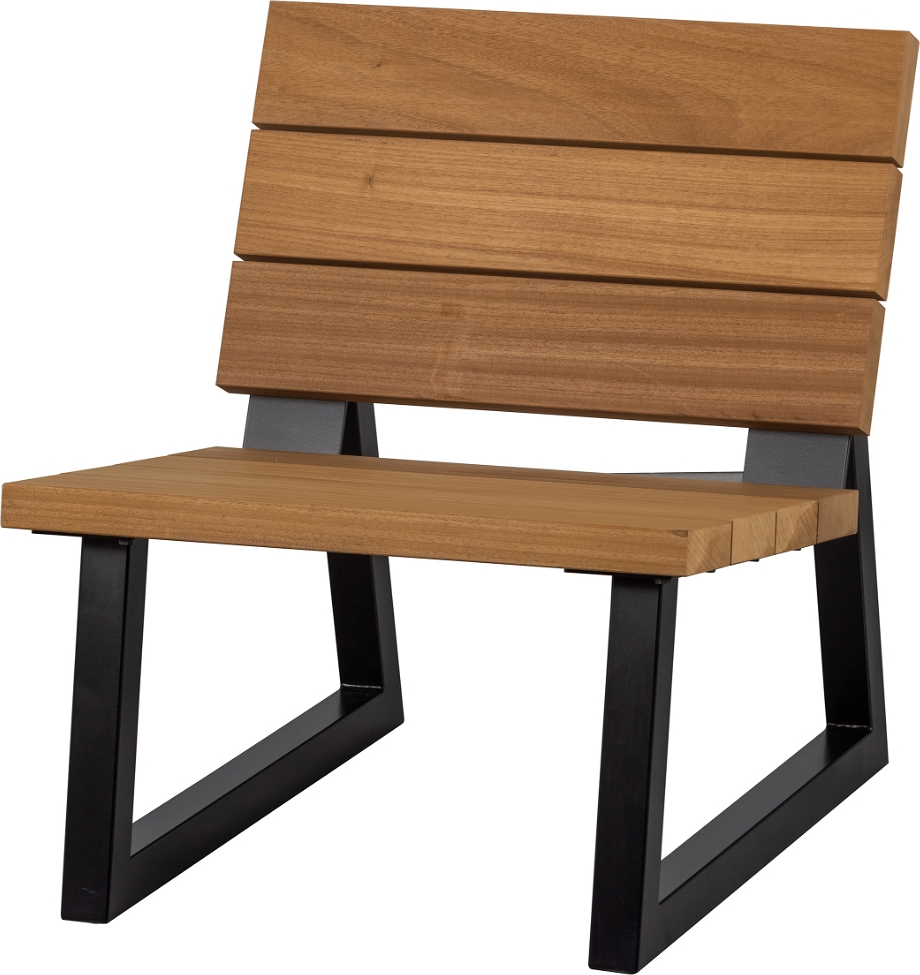 Banco  Udendørs Lænestol  Natur Sort  H78x68x82    Træ  Metal